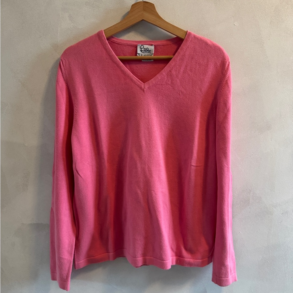 Lilly Pulitzer - Vibrant Pink V-Neck Sweater